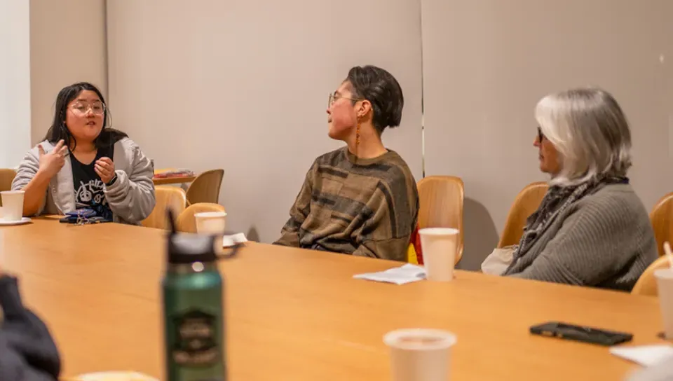 A group of students during a Conversation Cafe on Martin Luther King Jr. Day