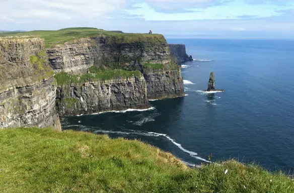 The ocean and cliffs on the coast of Ireland